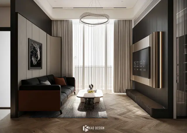 Phòng khách gói Modern Contemporary tông than chì